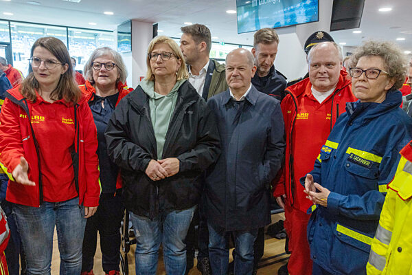 Hochwasser im Saarland - Bundeskanzlerbesuch