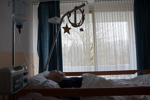 Patient after a stroke in a nursing home