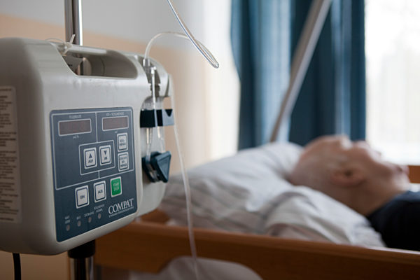 Patient after a stroke in a nursing home