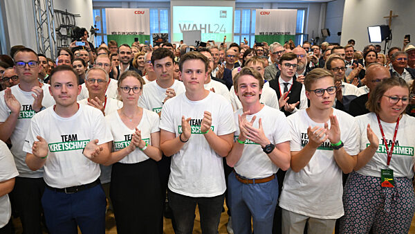 Landtagswahl in Sachsen - Wahlparty CDU