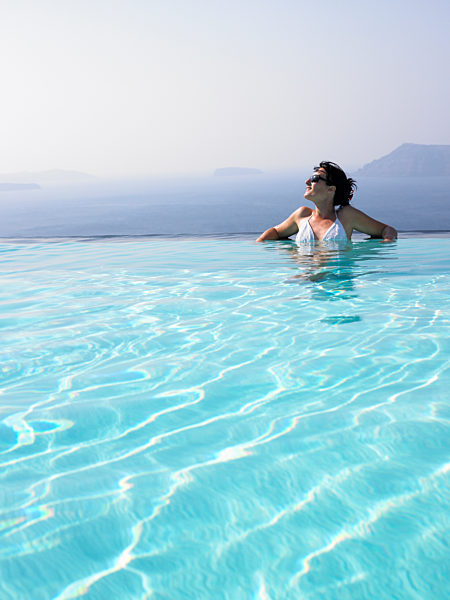 Woman in swimming pool