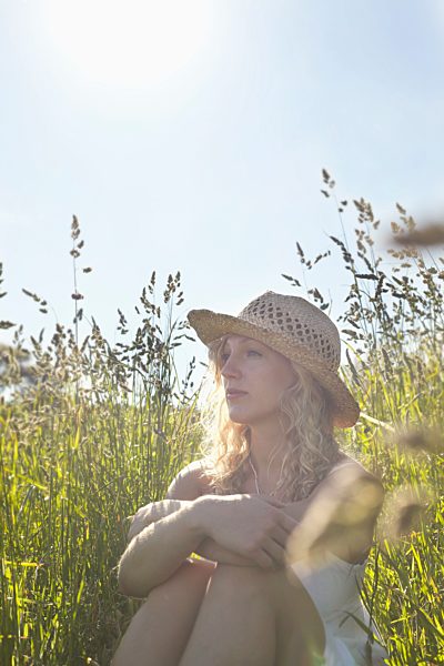 A girl in a field