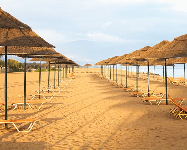 Sunloungers on Beach