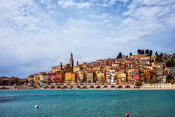 France,  Provence-Alpes-Cote d'Azur, Menton, Old town, French Riviera at Mediterranean Sea
