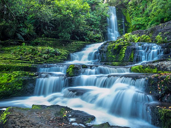 New Zealand, South Island, McLean Falls at Catlins Forest Park