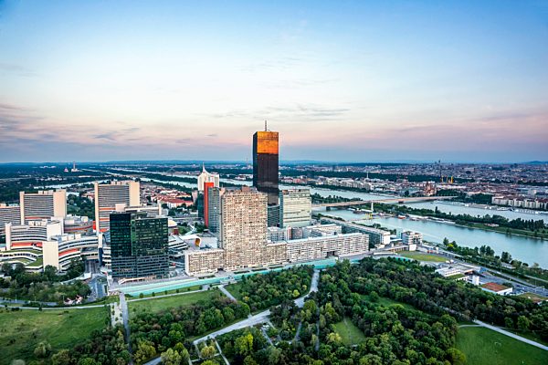 Austria, Vienna, Cityview in the evening