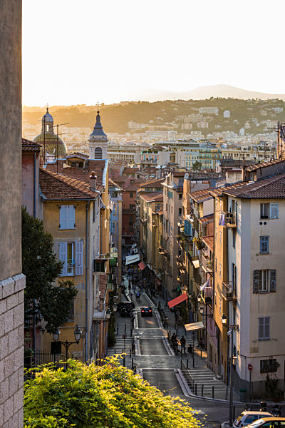 France, Provence-Alpes-Cote d'Azur, Nice, Old town in the evening