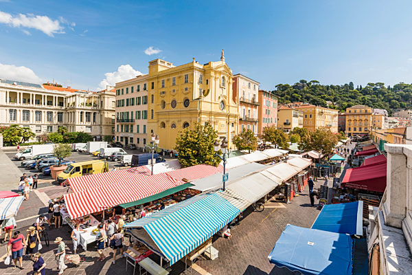 France, Nice, Old town, Cours Saleya, fruit and vegetable market