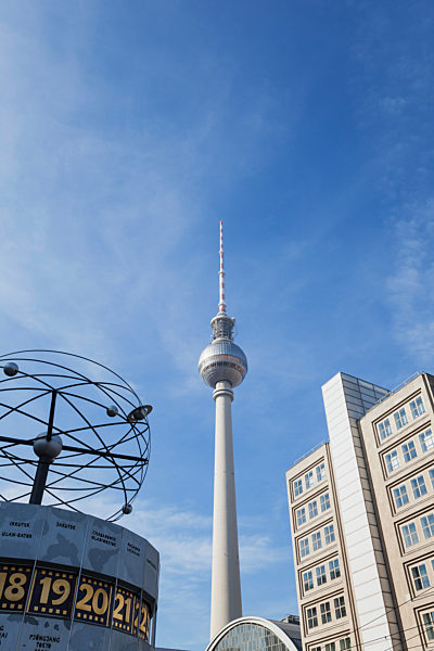 Germany, Berlin, Alexanderplatz, TV Tower and World Clock