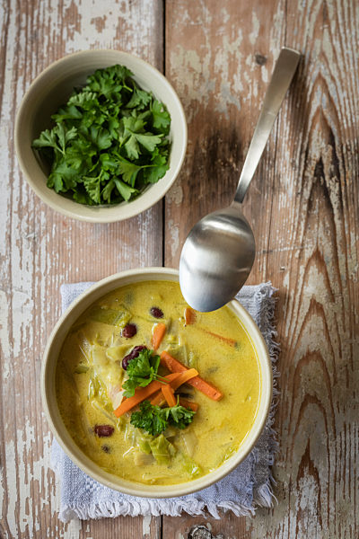 Asian soup with pointed cabbage