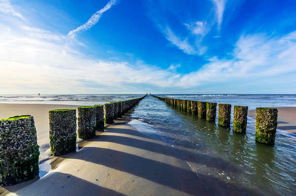 Netherlands, Zeeland, Domburg, breakwaters on beach