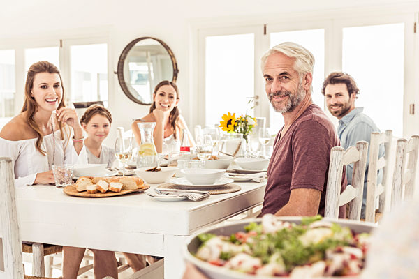 Family and friends having lunch together