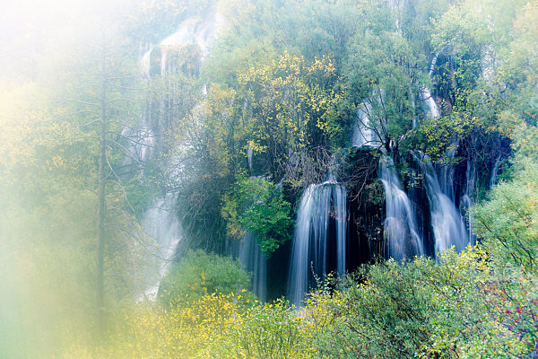 Long exposure of waterfalls on Cuervo river in early spring