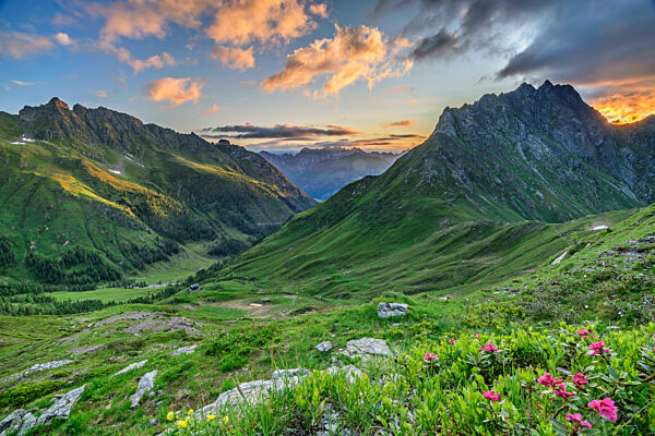 Mountains under dramatic sky at morning, Carinthia, Austira