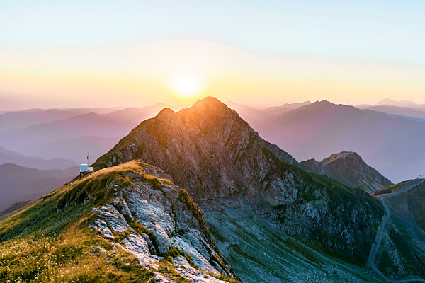 Beautiful mountainous landscape in Caucasus Nature Reserve at sunset, Sochi, Russia