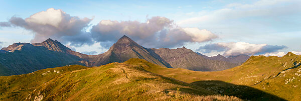 Beautiful mountain range at Caucasus Nature Reserve on sunny day, Sochi, Russia