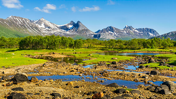 Norway, Nordland, Scenic landscape of Langoya island in summer