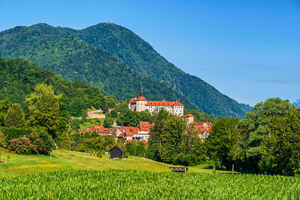 Slovenia, Upper Carniola, Skofja Loka, View of idyllic idyllic town in summer