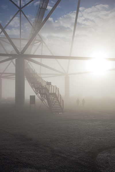 Germany, North Rhine-Westphalia Ruhr, View of Tetraeder at sunrise