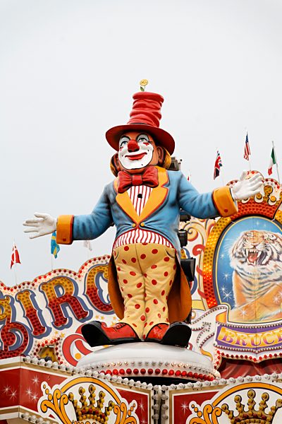 Germany, Oberhausen, Clown display at fair