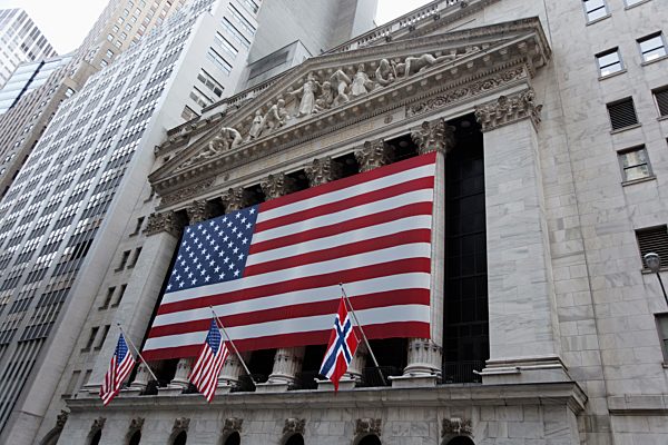 USA, New York City, View of Wall Street