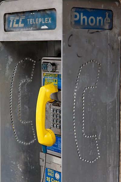 USA, New York, New York City, Public phone