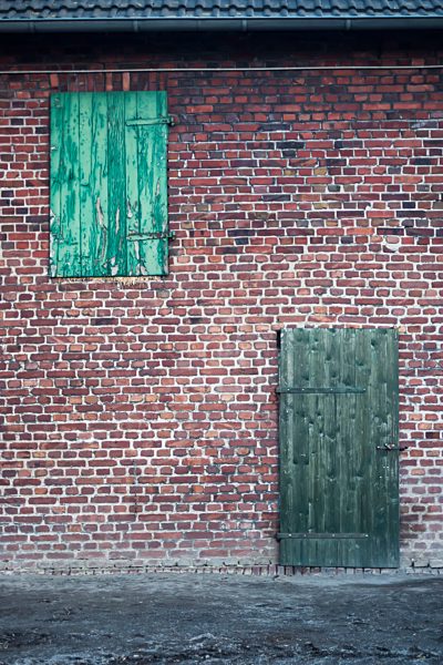 Germany, North Rhine Westphalia, Doors of farmer house