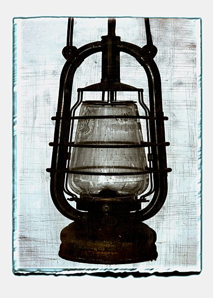 Collage of oil lamp with texture