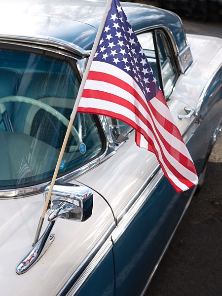 Germany, Hessen, Vintage car of Ford Fairlane Skyliner 500