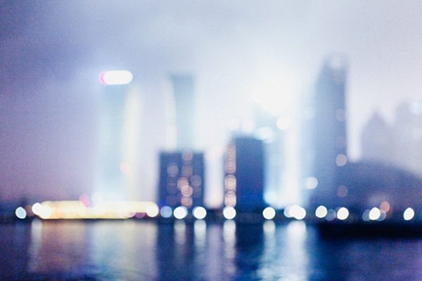 China, Shanghai, Financial District in Shanghai at night