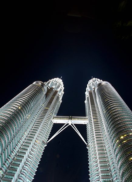 Asia, Malaysia, Kuala Lumpur, Petronas Towers at night
