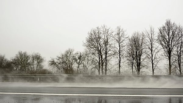 Germany, Jackerath, View of motorway in rain