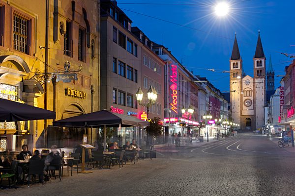 Germany, Bavaria, Lower Franconia,View of St Kilian Cathedral at Wurzburg