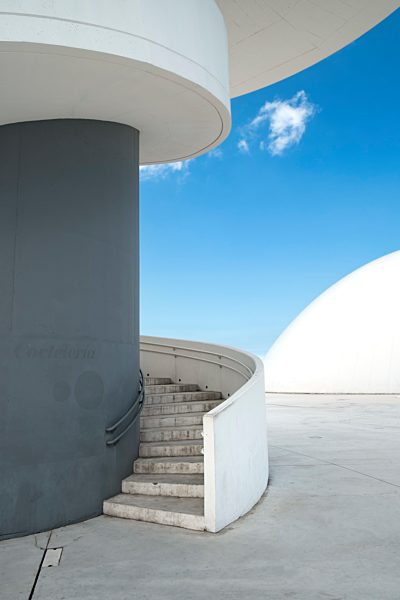 Spain, Aviles, Tower of Oscar Niemeyer International Cultural Centre