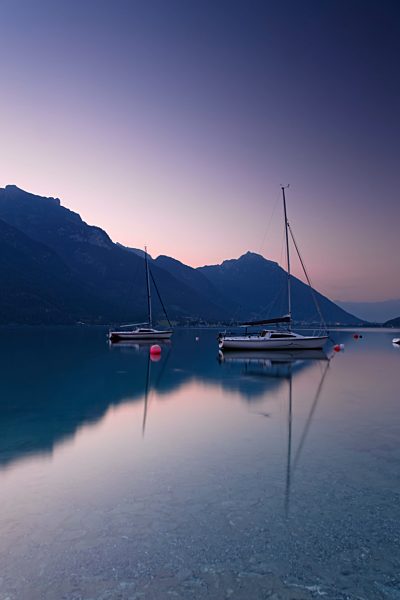 Austria, Tyrol, View of Achensee at dawn