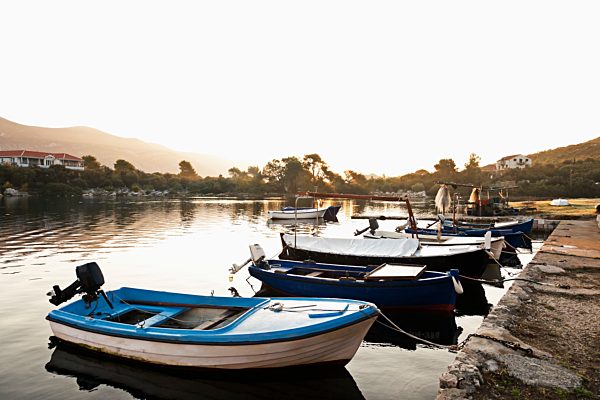 Croatia, Mali Ston, Fishing boats in harbour