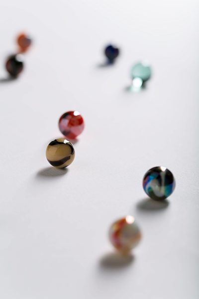 Glass marbles, close up