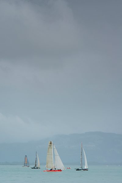 Germany, View of sailing boats in lake constance
