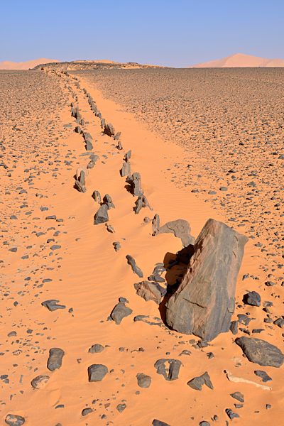 Algeria, Sahara, Tassili N'Ajjer National Park, Tadrart region, neolithic wing grave at Oued in Djerane