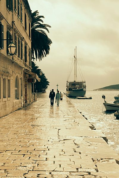 Croatia, Hvar, Waterfront promenade