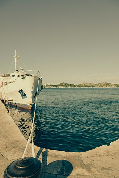 Croatia, Old ferry in harbour