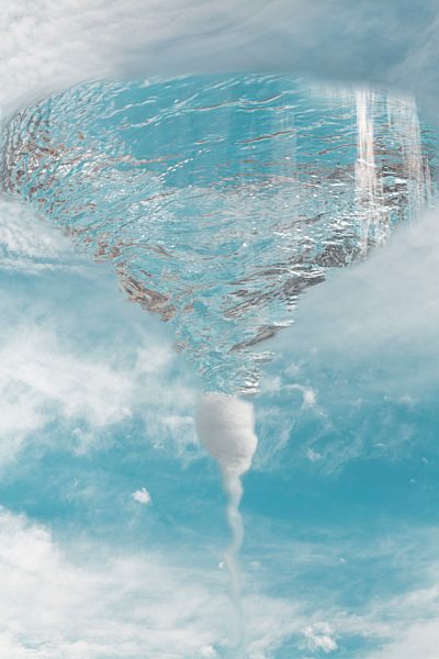 Vortex in cloudscape, composite