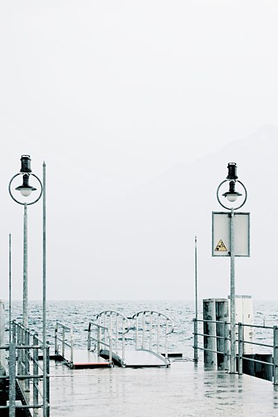 Switzerland, empty landing stage at Lake Lucerne