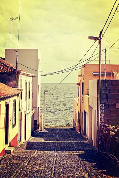 Spain, Canary Islands, La Palma, coastal town San Andres