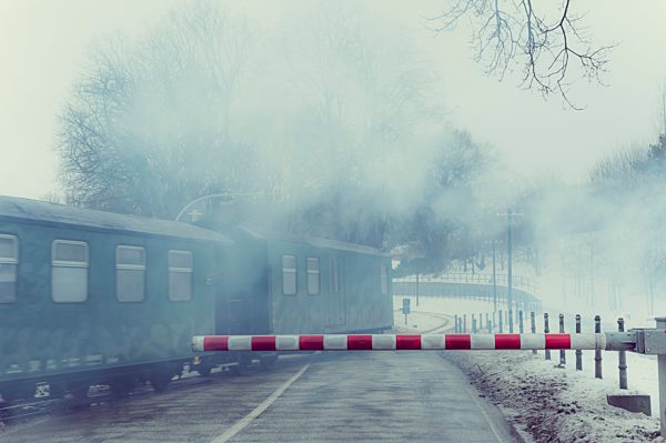 Germany, Mecklenburg-Western Pomerania, Ruegen, Steam train Rasender Roland in winter