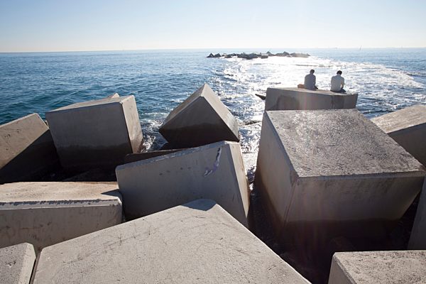 Spain, Catalonia, Barcelona, Stones at beach