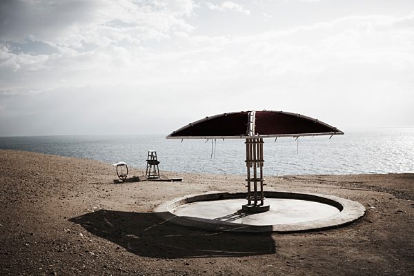Israel, View of public shower at beach