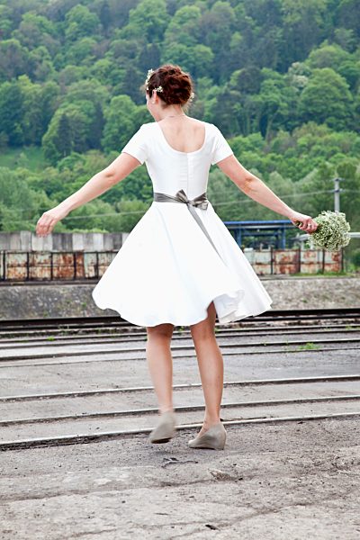 Dancing bride, back view