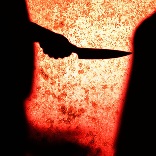 Close up of knife crime scene