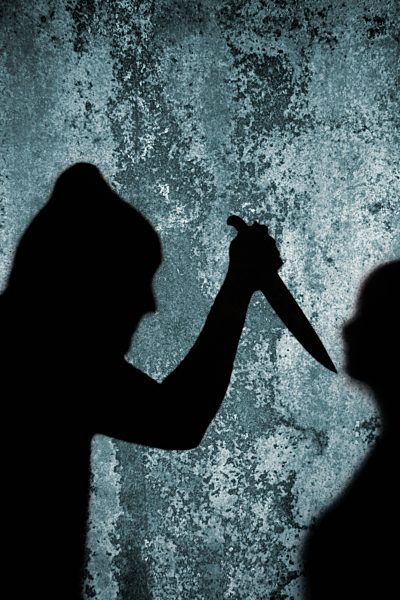 Close up of knife crime scene